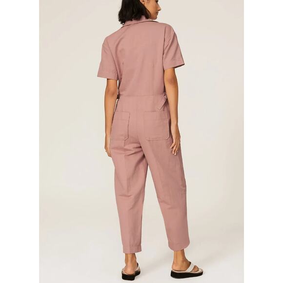 Club Monaco Pink Short Sleeve Boilersuit SIZE 2 Utility Jumpsuit Relaxed $249 - Picture 4 of 11